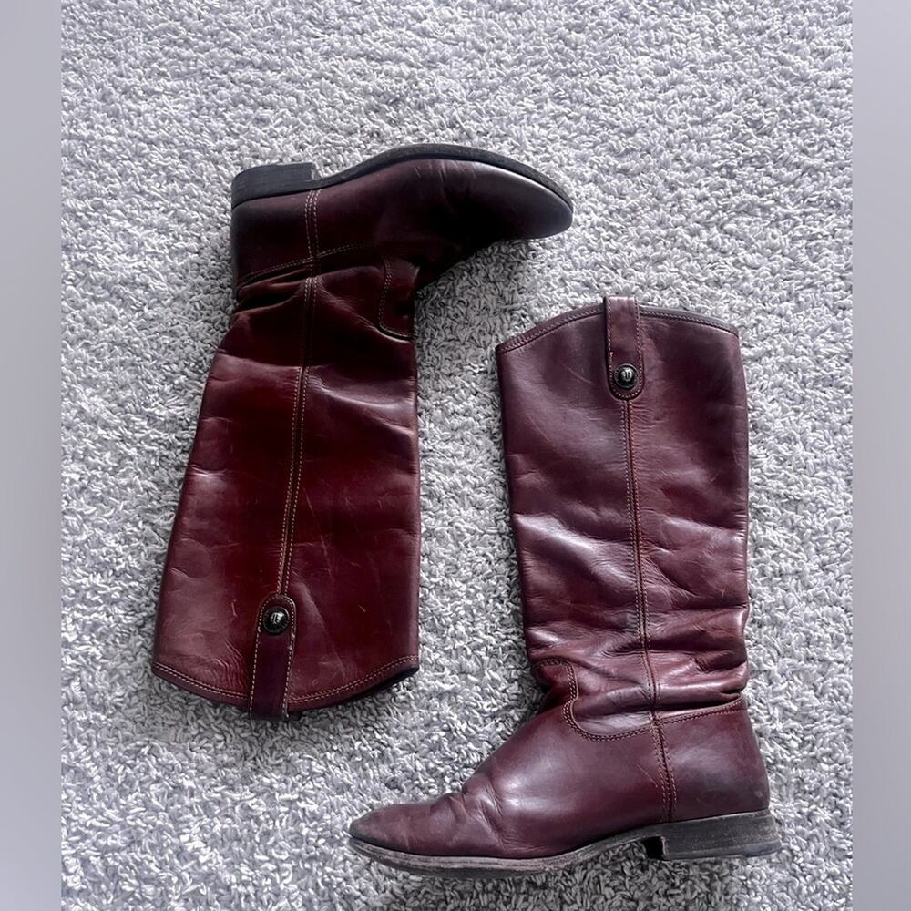 These Frye Melissa Button Riding Boots in Cognac Brown 7.5 Steampunk Horse Girl - Picture 2 of 5